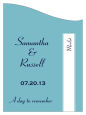 Customized Classic Curved Rectangle Wine Wedding Label 